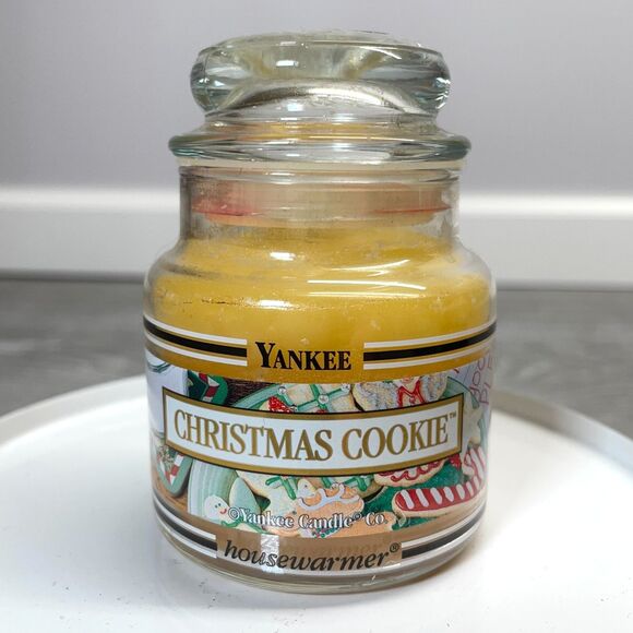 Vintage Yankee Candle CHRISTMAS COOKIE Small Jar Black Classic Label 3.7 oz - Picture 1 of 7